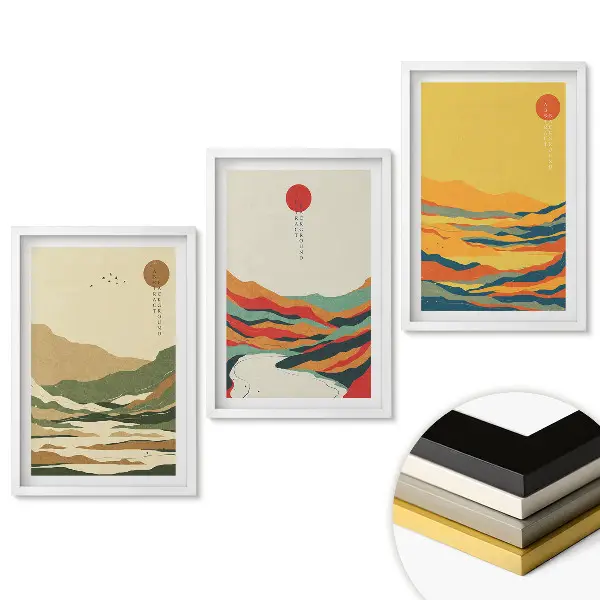 Triptych v ráme Harmónia farieb v horskej krajine