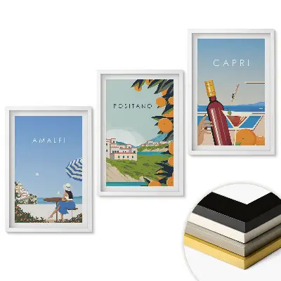 Set obrazov na stenu Dovolenka v Taliansku: Amalfi, Positano, Capri