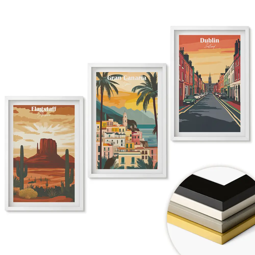 Triptych v ráme Cesta malebnými mestami Európy