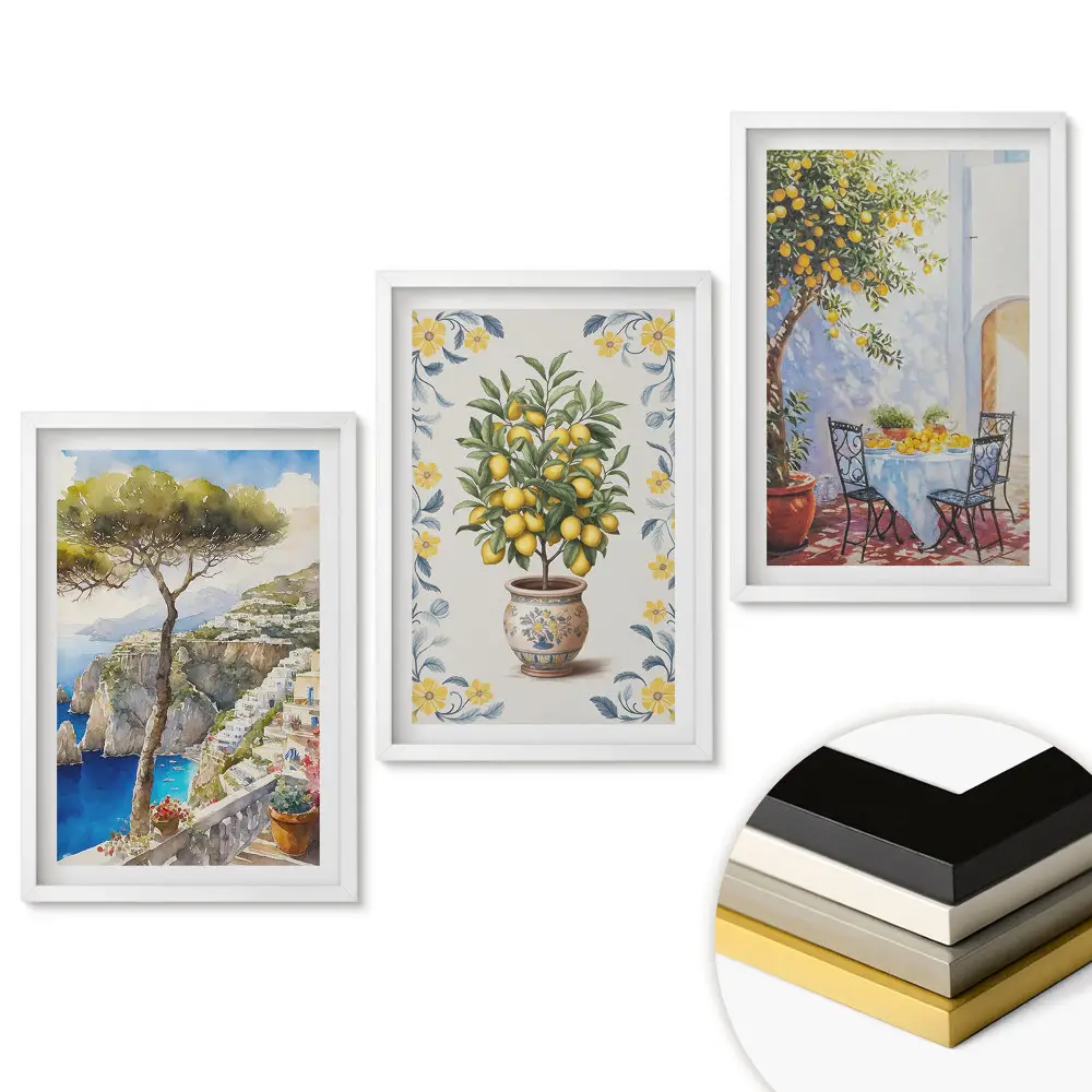 Triptych v ráme Malebné výhľady a citrusové inšpirácie