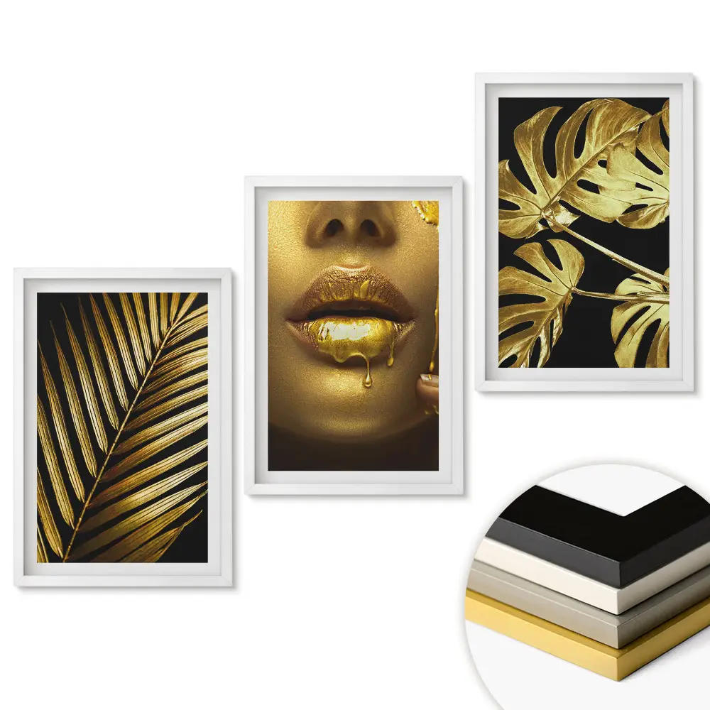 Triptych v ráme Zlaté akcenty v modernom umení
