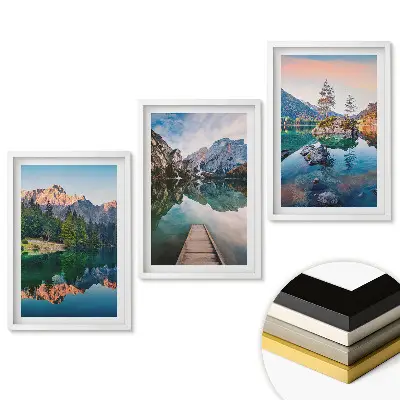 Triptych v ráme Malebné horské a vodné krajiny