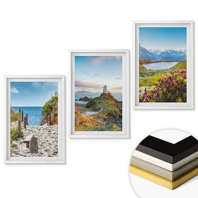 Triptych v ráme Malebné prírodné scenérie v troch dieloch