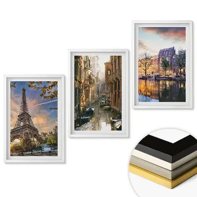 Triptych Pamiatky Európy v malebných záberoch v ráme