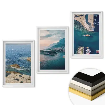 Triptych v ráme Malebné výhľady na more v troch verziách