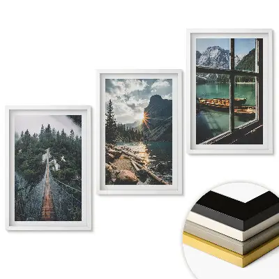 Triptych Príroda v troch verziách v ráme