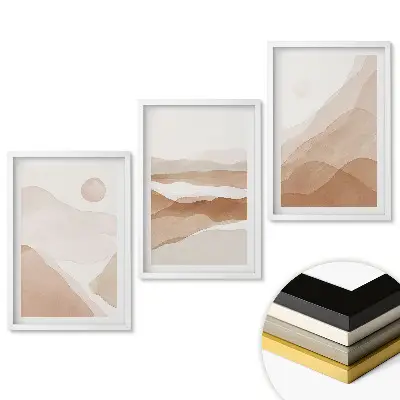 Triptych Harmónia farieb v horskej krajine v ráme