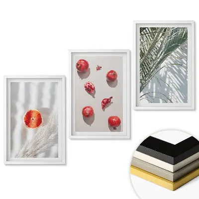 Triptych Ovocné inšpirácie v minimalistickom štýle v ráme