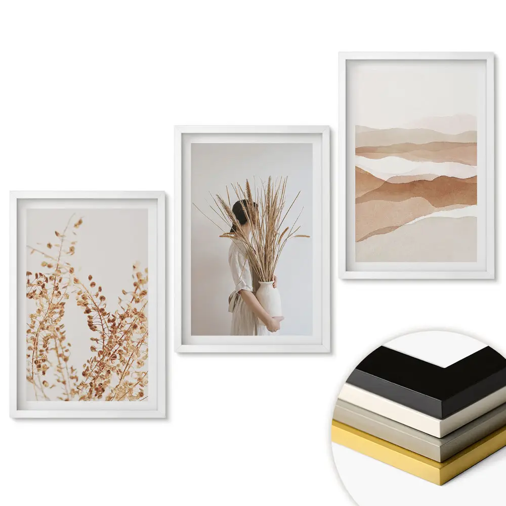 Triptych v ráme Prirodzená krása v minimalistickom štýle