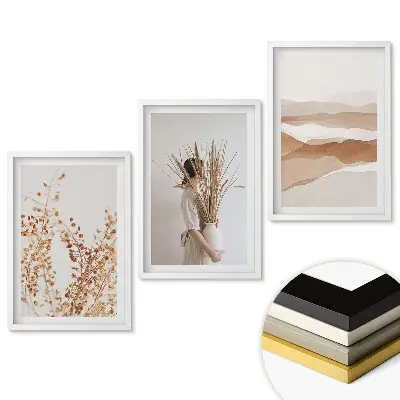 Triptych v ráme Prirodzená krása v minimalistickom štýle