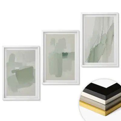 Triptych v ráme Abstraktné odtiene zelenej v umení