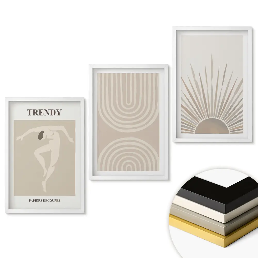 Triptych v ráme Moderné dizajny v minimalistickom štýle