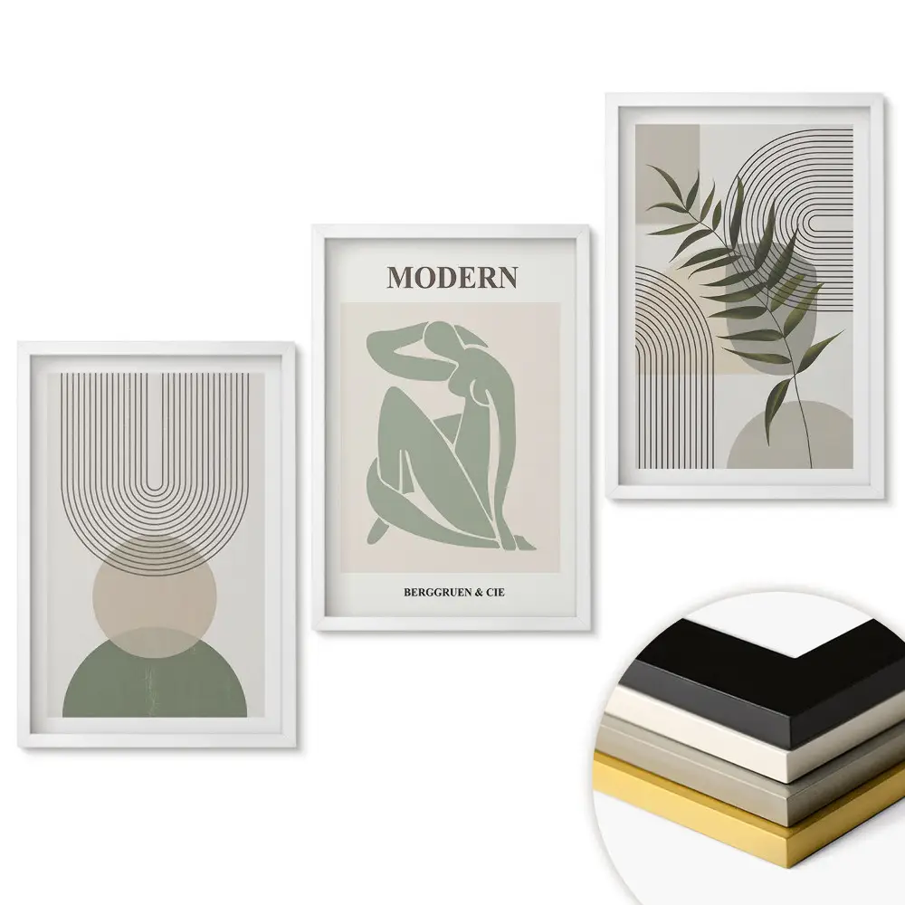 Triptych v ráme Moderné tvary a prírodné motívy