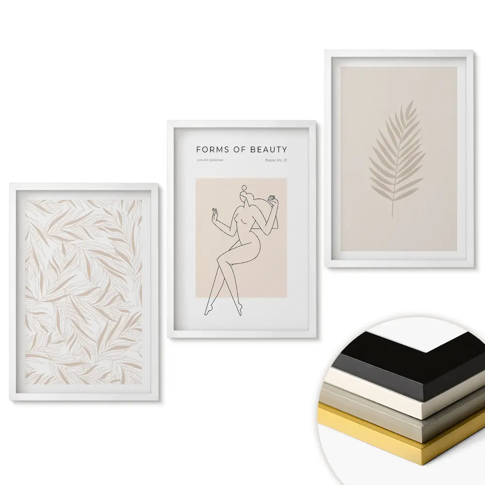 Set obrazov na stenu Elegancia a príroda v minimalistickom štýle