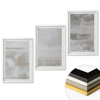 Triptych v ráme Abstraktné kompozície v odtieňoch sivej