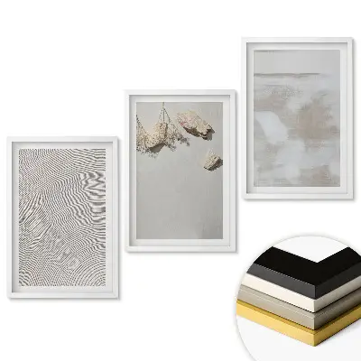 Triptych v ráme Moderné vzory na neutrálnom pozadí