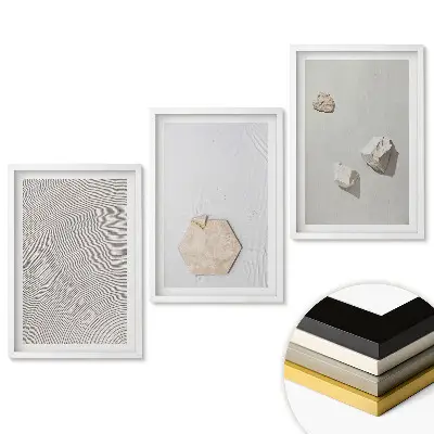 Triptych v ráme Minimalistické textúry a tvary v umení