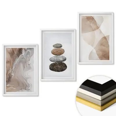 Triptych v ráme Harmónia kameňov a abstraktných foriem