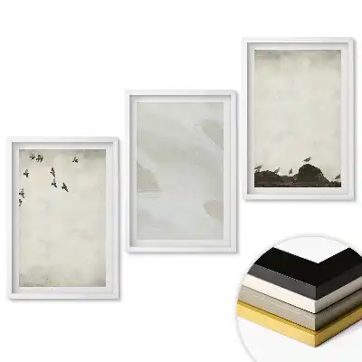 Sada nástenných obrazov Minimalistické krajiny v odtieňoch sivej