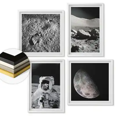 Sada obrazov v ráme Vesmírne cestovanie: Mesiac a astronauti