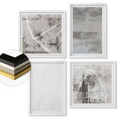 Sada obrazov v ráme Abstraktné vzory v odtieňoch sivej