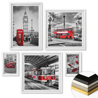 Sada 5 obrazov v ráme Tropické krajiny a exotické vtáky