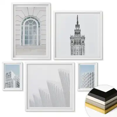 Sada 5 obrazov v ráme Moderné formy architektúry v harmónii