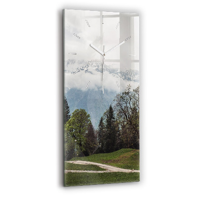 Vertikálne sklenené hodiny Pohľad na hory