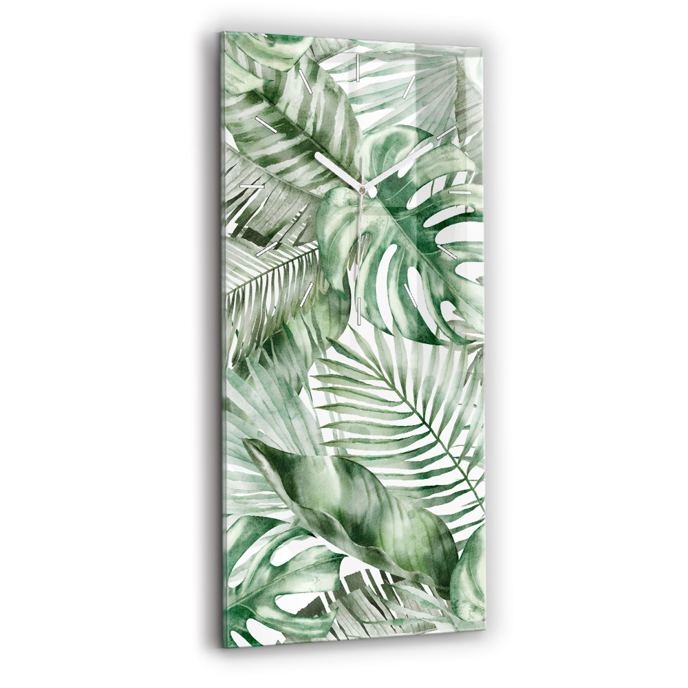 Vertikálne hodiny Maľované listy rastlín