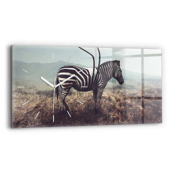 Horizontálne hodiny Zebra - abstrakcia