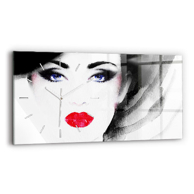Horizontálne hodiny Portrét ženy