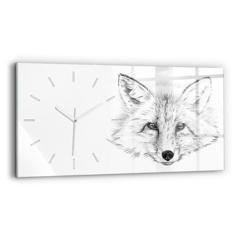 Horizontálne hodiny Vektorová hlava líšky
