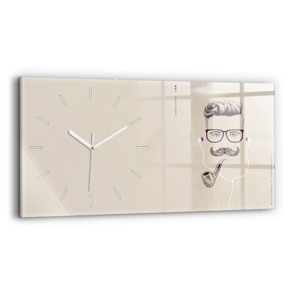 Horizontálne hodiny Muž s fajkou