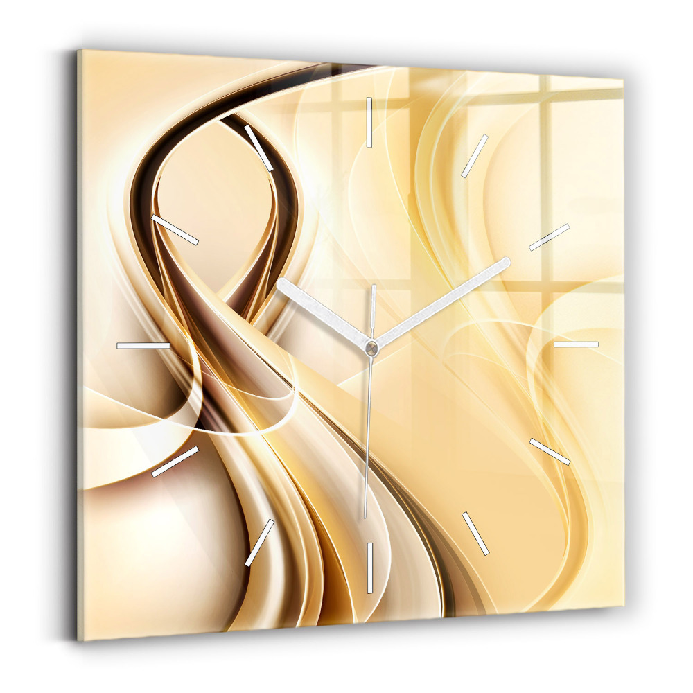 Štvorcové sklenené hodiny Abstraktné vlny