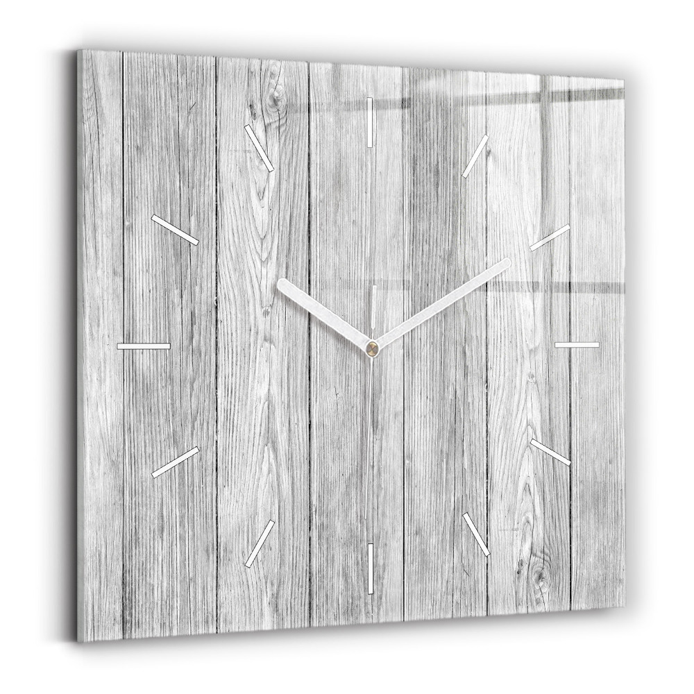 Štvorcové sklenené hodiny Drevené panely