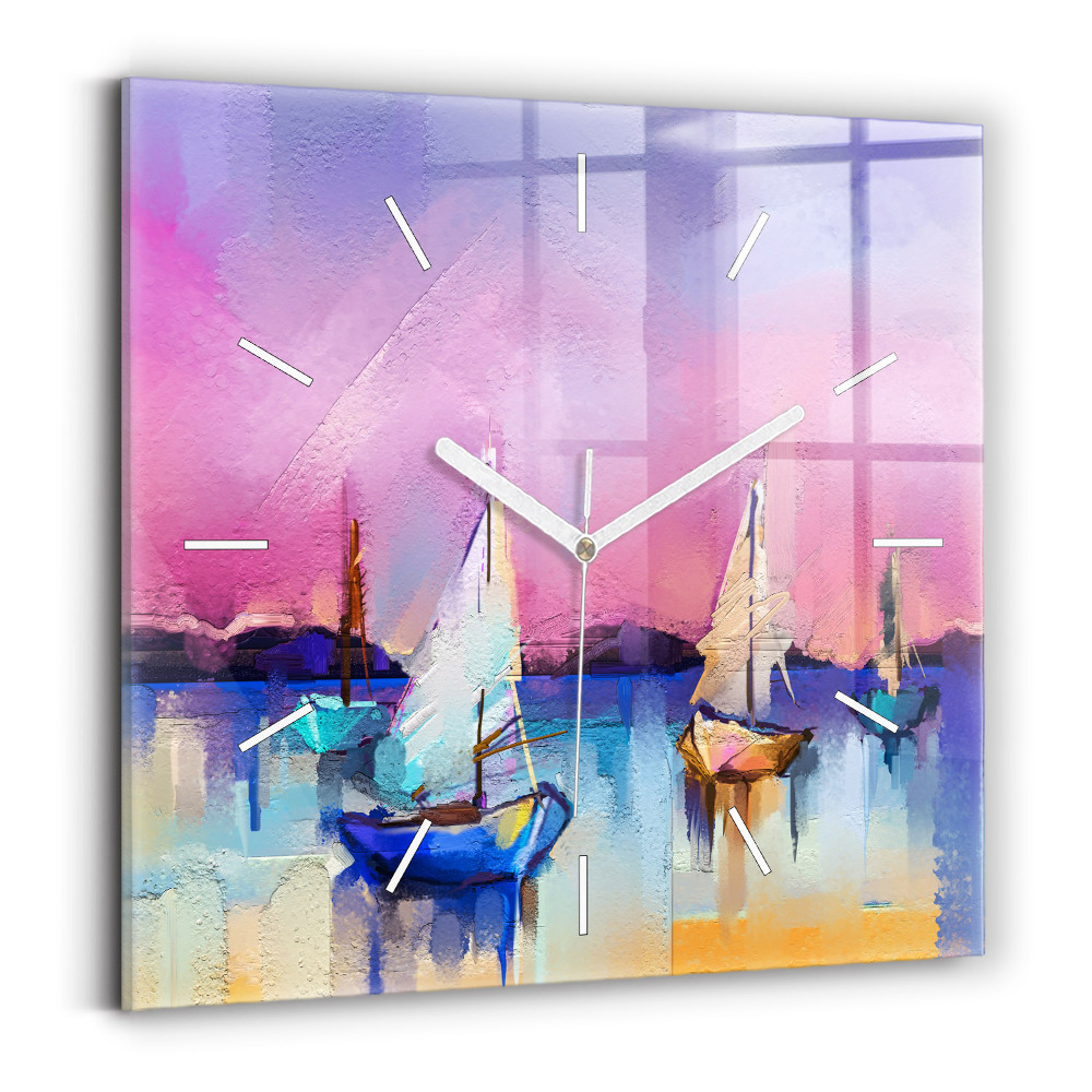Štvorcové nástenné hodiny Morská krajina
