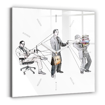 Štvorcové sklenené hodiny Marionety ľudí