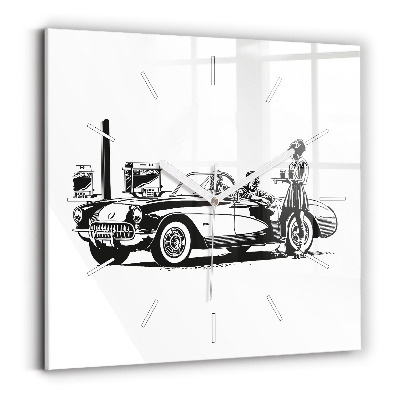 Štvorcové hodiny Retro ilustrácia