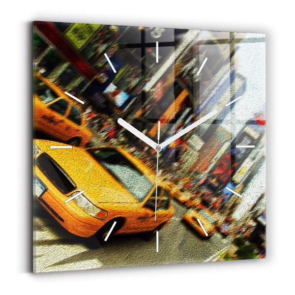 Štvorcové hodiny Newyorské taxíky