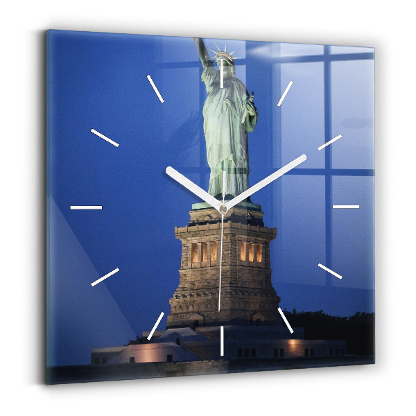 Štvorcové nástenné hodiny Socha slobody v New Yorku