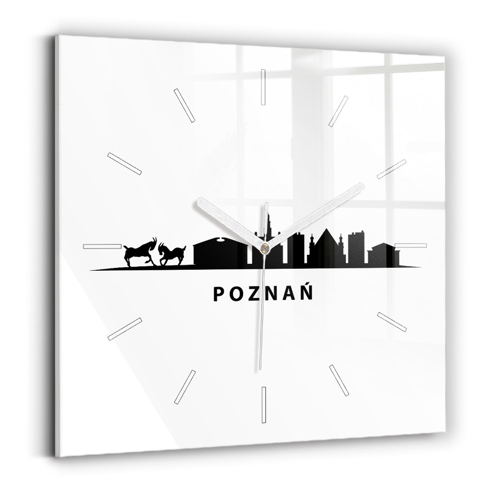 Štvorcové hodiny Grafika panorámy Poznane