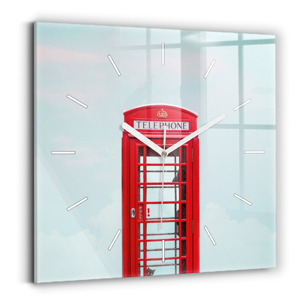 Štvorcové hodiny Telefónna búdka