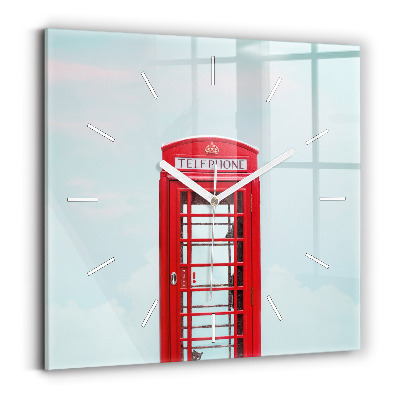 Štvorcové hodiny Telefónna búdka