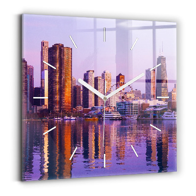 Štvorcové hodiny Pohľad na mrakodrapy v USA