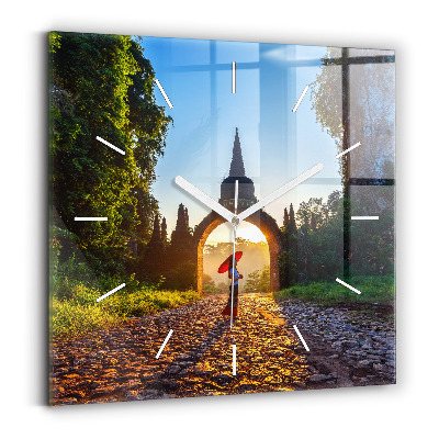 Štvorcové nástenné hodiny Park Surat Thani v Thajsku