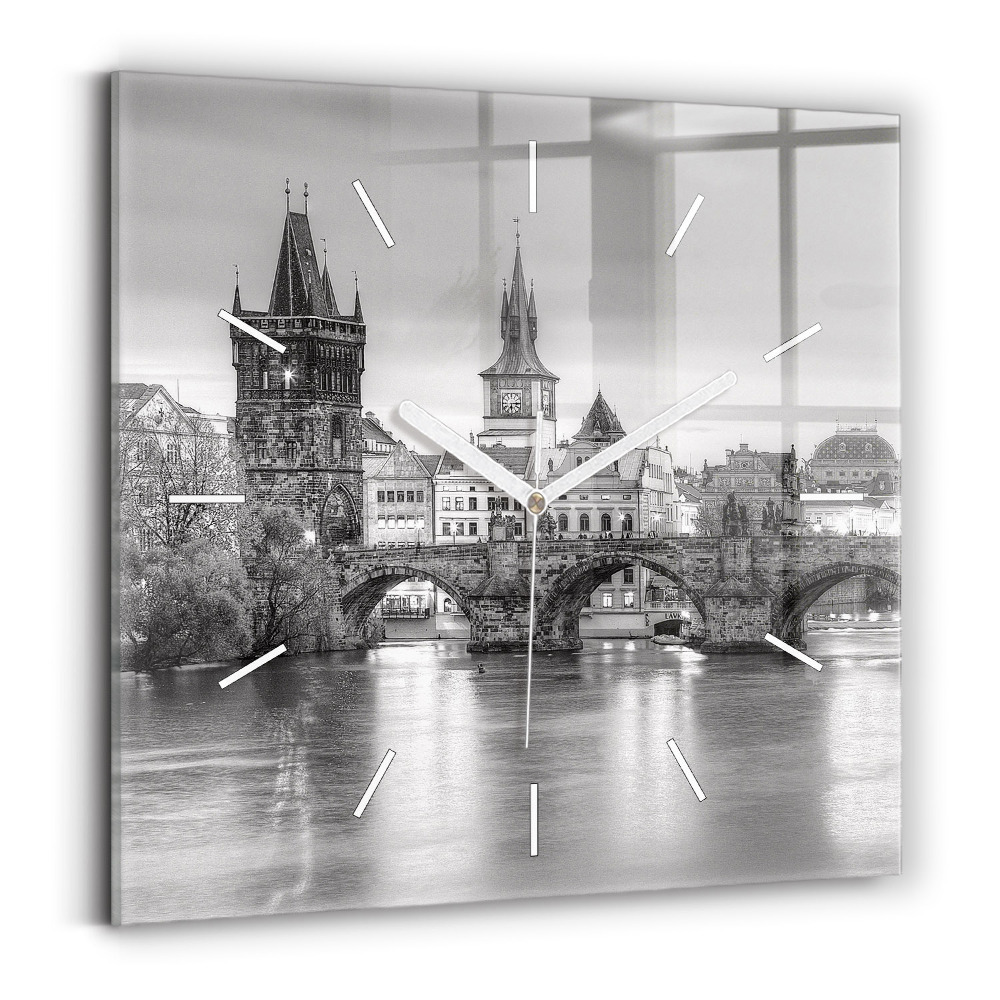 Štvorcové hodiny Karlov most v Prahe