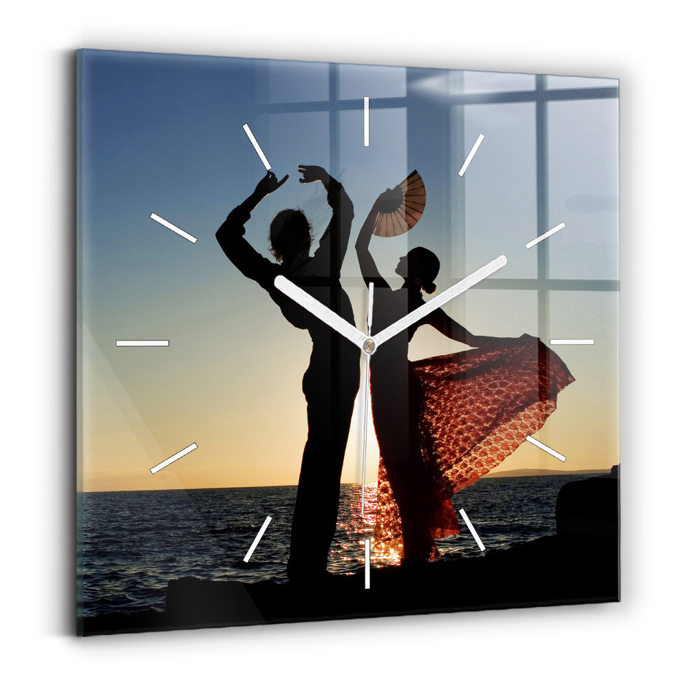 Štvorcové hodiny Španielsky tanec na mori