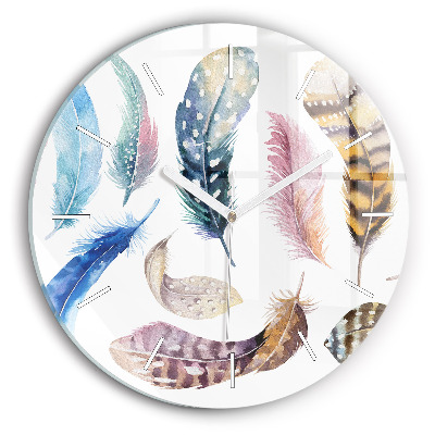 Horizontálne hodiny Pestrofarebné pierka v pohybe