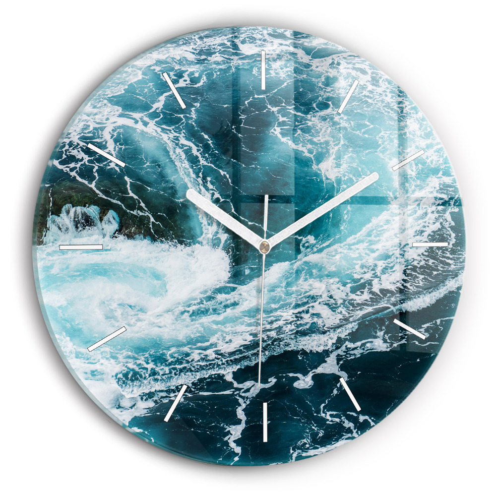 Vertikálne sklenené hodiny Búrka na oceánskej hladine