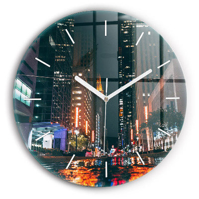 Vertikálne hodiny Nočná mestská panoráma